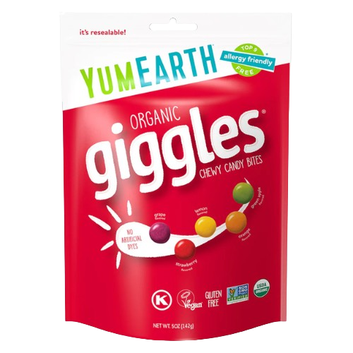 Yum Earth Organic Giggles Chewy Candy 5 oz. Bag - Discover www.allcitycandy.com for bulk candy, chocolates, gummies & seasonal sweets. Perfect for parties, gifts & everyday treats—shop your favorites now!