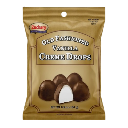 Zachary Old Fashioned Vanilla Creme Drops 6.5 oz. Bag - Discover www.allcitycandy.com for bulk candy, chocolates, gummies & seasonal sweets. Perfect for parties, gifts & everyday treats—shop your favorites now!