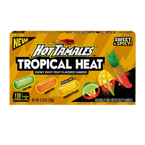 Hot Tamales Tropical Heat 4.25 oz. Theater Box - Discover www.allcitycandy.com for bulk candy, chocolates, gummies & seasonal sweets. Perfect for parties, gifts & everyday treats—shop your favorites now!