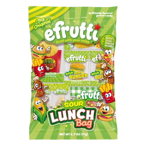All City Candy efrutti Gummi Sour Lunch Bag 2.7 oz. efrutti For fresh candy and great service, visit www.allcitycandy.com