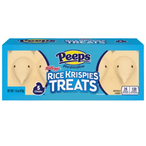 Peeps Rice Krispies Treats 10 Count Chick 1.5 oz. Box. - Visit www.allcitycandy.com for great candy and delicious treats!