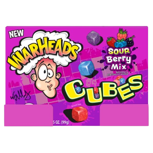Warhead Sour Berry Mix Cubes 3.5 oz. Box