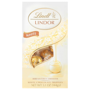 Visit www.allcitycandy.com for great service and delicious treats - Lindt Lindor White Chocolate Truffles 5.1 oz. Bag.