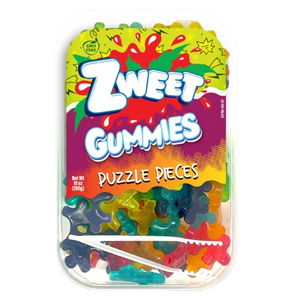 Zweet Puzzle Pieces Gummies 10 oz. Tub - Visit www.allcitycandy.com for great candy and delicious treats! 