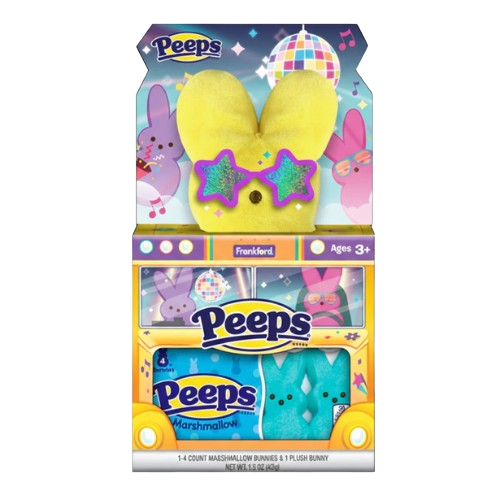 Frankford Easter Peeps Plush Disco Bus Bunny 1.5 oz. Box - Visit www.allcitycandy.com for great candy and delicious treats!