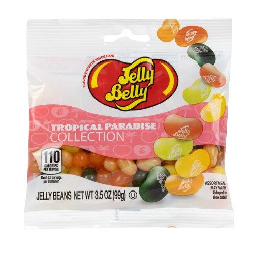 Jelly Belly Tropical Paradise Collection 3.5 oz. Bag - Visit www.allcitycandy.com for great candy and delicious treats! 