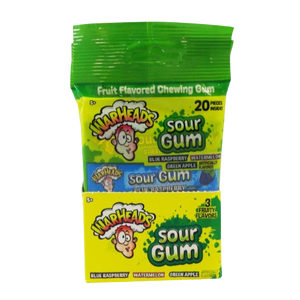 Warheads Sour Gum 4 pack Assorted 1.76 oz. Case of 10 visit www.allcitycandy.com for fresh and delicious sweet candy treats