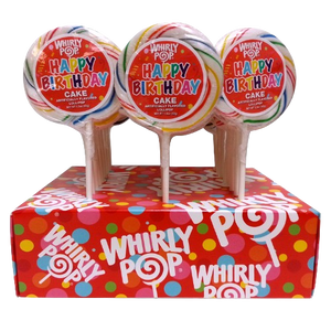 Whirly Pop Happy Birthday Cake Flavored 1.5 oz. - For fresh candy and great service visit www.allcitycandy.com