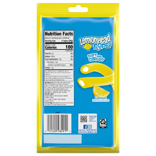 Lemonhead Ropes 5 oz. Bag - All City Candy