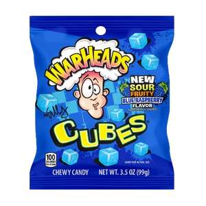 Warheads Blue Raspberry Cubes 3.5 oz. Bag - Visit www.allcitycandy.com for great candy and delicious treats! 