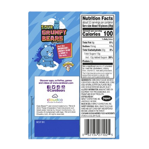 Warheads Care Bears Sour Grumpy Bears 3.5 oz. Theater Box - Visit www.allcitycandy.com for great candy and delicious treats! 