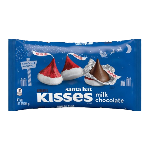 Hershey's Milk Chocolate Santa Hat Kisses 10.1 oz. Bag All City Candy