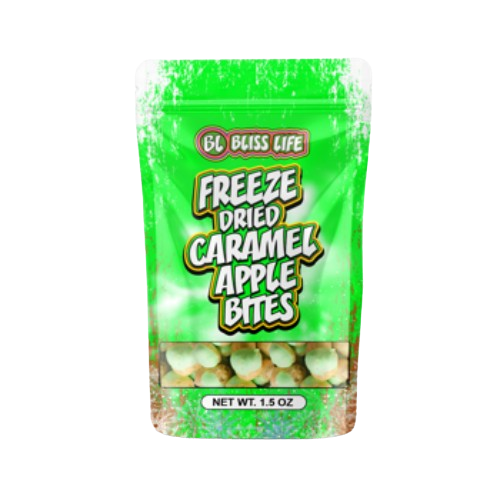 Bliss Life Freeze Dried Caramel Apple Bites 1.5 oz. Bag - Visit www.allcitycandy.com for sweet candy and delicious treats.