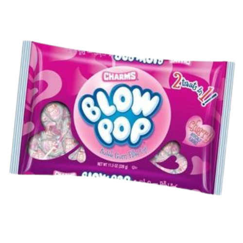 All City Candy Charms Cherry Valentine Blow Pop Lollipops - 11.5-oz. Bag Pack of 2 Valentine's Day Charms Candy (Tootsie) For fresh candy and great service, visit www.allcitycandy.com