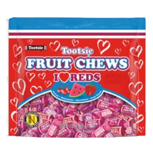 Limited Edition Valentines Tootsie Roll Fruit Chews I heart Red 11.5 oz. Bag www.allcitycandy.com for fresh and delicious sweet candy treats