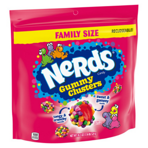 Nerds Rainbow Gummy Clusters Family Size 18.5 oz. Bag visit www.allcitycandy.com for fresh and delicious sweet treats.