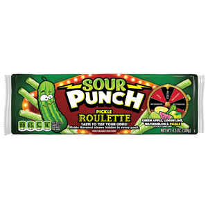 Sour Punch Pickle Roulette Straws 4.5 oz. Tray visit www.allcitycandy.com for fresh, delicious sweet treats. 