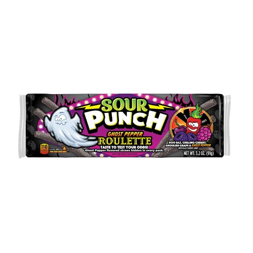 Sour Punch Ghost Pepper Roulette Straws 3.2 oz. Tray