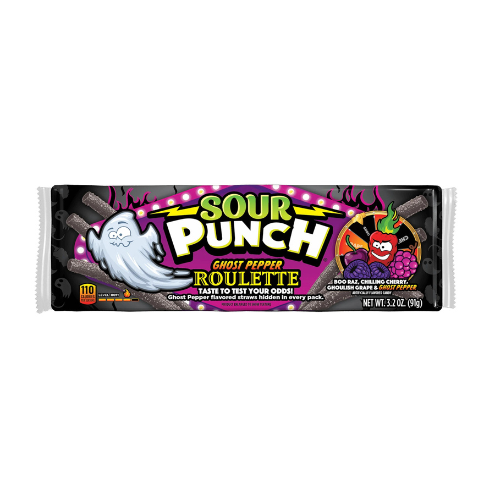 Sour Punch Ghost Pepper Roulette Straws 3.2 oz. Tray