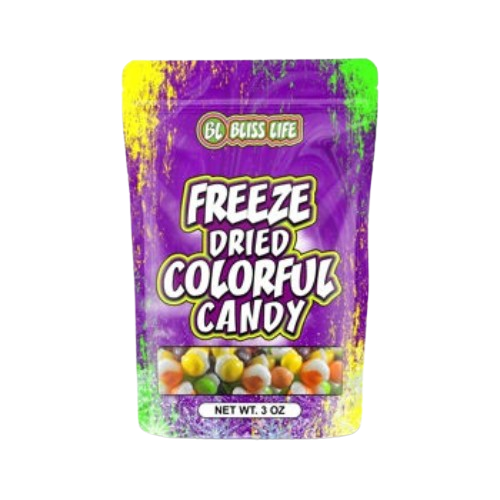 Bliss Life Freeze Dried Colorful Candy 3 oz. Bag Original Skittles freeze dried visit www.allcitycandy.com for fresh and delicious sweet treats