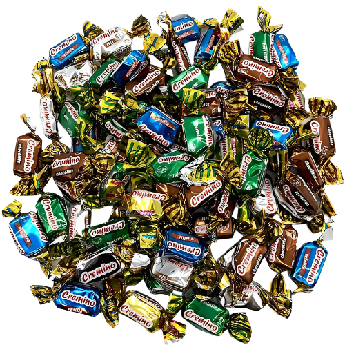 Arcor Assorted Toffee Chew Wrapped Candy 3 lb. Bulk Bag - Visit www.allcitycandy.com for great candy and delicious treats! 