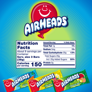 Airheads Assorted Sour Mini Bars 12 oz. Bag - Visit www.allcitycandy.com for great candy, service and delicious treats!