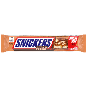 Snickers Pecan Chocolate Candy Bar Share Size 2.82 oz. - Visit www.allcitycandy.com for great candy, service and delicious treats!