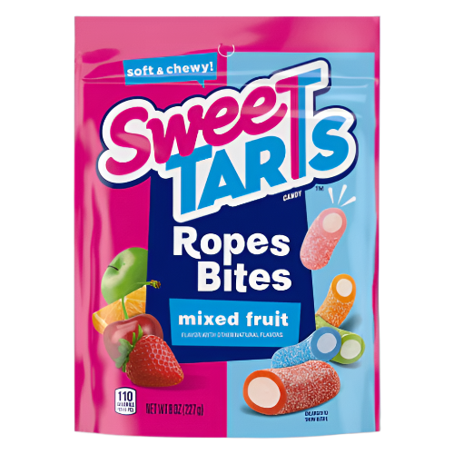 Sweetarts Rope Bites Mixed Fruit 8 oz. Bag - Visit www.allcitycandy.com for great candy, service and delicious treats!