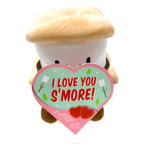 S'more Valentine's Plush with Gummy 1 oz. Box - Visit www.allcitycandy.com for great candy, service and delicious treats!