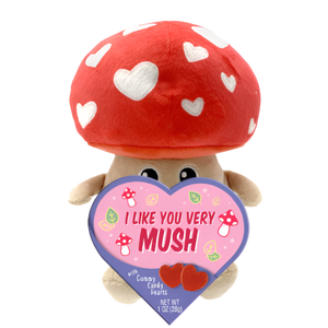 Mushroom Valentine's Plush with Gummy 1 oz. Box - Visit www.allcitycandy.com for great candy, service and delicious treats!