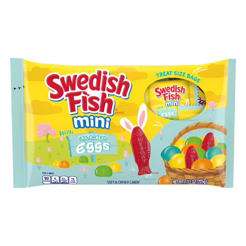 Swedish Fish Mini Easter Assorted Eggs Treat Size 7.93 oz. Bag - Visit www.allcitycandy.com for great candy and delicious treats!