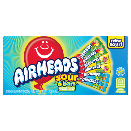 Airheads Sour Mini Bars Theater Box 3.3 oz. - Visit www.allcitycandy.com for great candy and delicious treats!