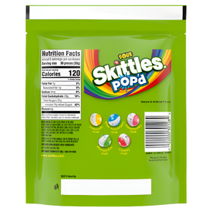 Skittles Pop'd Freeze Dried Sours 5.5 oz. Bag - Visit www.allcitycandy.com for great candy and delicious treats!