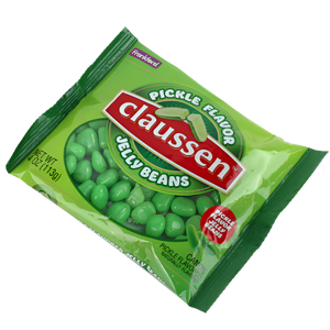 Frankford Claussan Pickle Jelly Beans 4 oz. Bag - Visit www.allcitycandy.com for great candy and delicious treats!