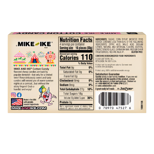 Mike and Ike Cotton Candy 4.25 oz. Theater Box