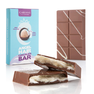 Carians Dubai White Angle Hair Chocolate 3.53 oz. Bar - Visit www.allcitycandy.com for great candy and delicious treats!