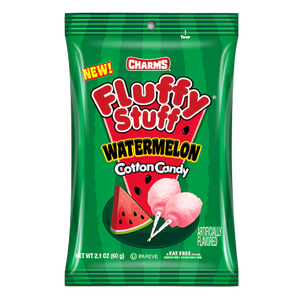 Charms Fluffy Stuff Watermelon Cotton Candy 2.1 oz. Bag - Visit www.allcitycandy.com for great candy and delicious treats!