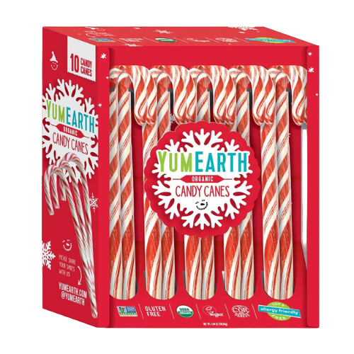 Yum Earth Organic Candy Canes 10 count 4.94 oz. Box - Discover www.allcitycandy.com for bulk candy, chocolates, gummies & seasonal sweets. Perfect for parties, gifts & everyday treats—shop your favorites now!