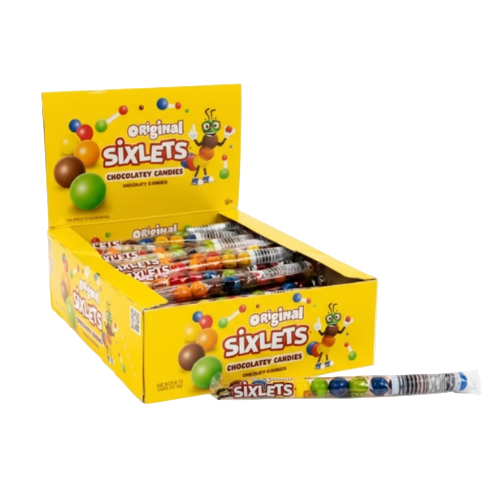 Original Sixlets Chocolate Candies 12 Ball Tube 0.36 oz. - Discover www.allcitycandy.com for bulk candy, chocolates, gummies & seasonal sweets. Perfect for parties, gifts & everyday treats—shop your favorites now!