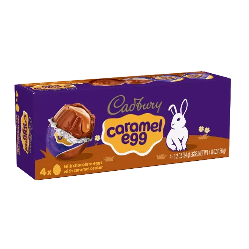 Cadbury Caramel Egg 4 Count 4.8 oz. Box - Discover www.allcitycandy.com for bulk candy, chocolates, gummies & seasonal sweets. Perfect for parties, gifts & everyday treats—shop your favorites now!