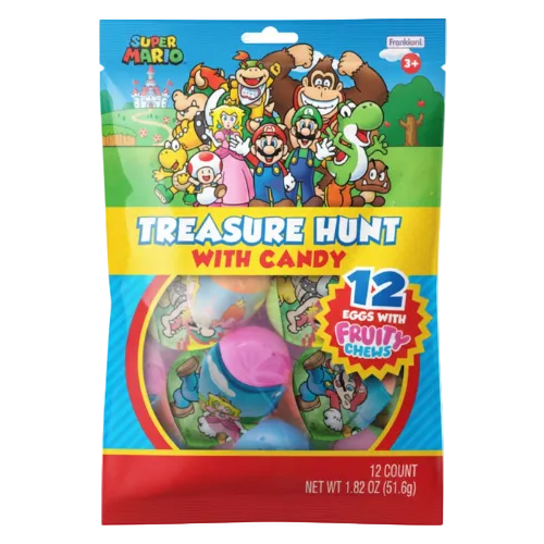 Frankford Super Mario Treasure Hunt 12 Count 1.82 oz. Bag - Discover www.allcitycandy.com for bulk candy, chocolates, gummies & seasonal sweets. Perfect for parties, gifts & everyday treats—shop your favorites now!
