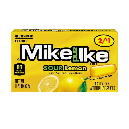 Mike and Ike Sour Lemon 0.78 Box - Visit www.allcitycandy.com for great candy and delicious treats! 