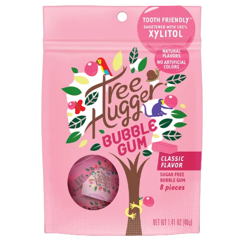 Tree Hugger Classic Bubble Gum 8 count 1.41 oz. Bag - Visit www.allcitycandy.com for great candy and delicious treats! 