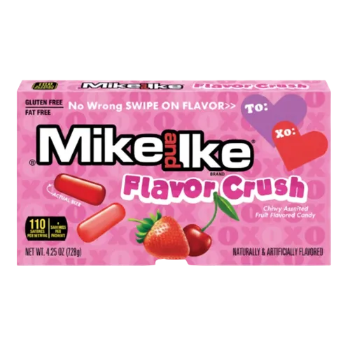 Mike and Ike Valentine Flavor Crush Theater 4.25 oz. Box - Visit www.allcitycandy.com for great candy and delicious treats! 