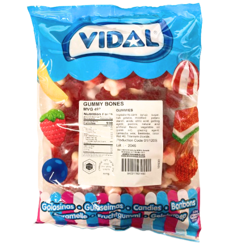 Vidal Gummy Bones 2.2 lb. Bulk Bag www.allcitycandy.com for fresh and delicious halloween sweet treats