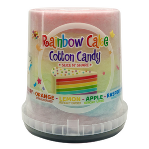 Albert's Rainbow Cake Cotton Candy Slice N Share 3.17 oz. Tub - Visit www.allcitycandy.com for great candy and delicious treats!