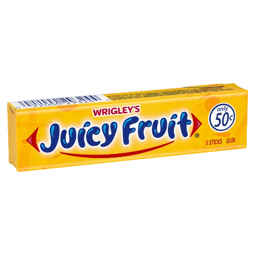Wrigley's Juicy Fruit Gum (5 Stick Pack) - Visit www.allcitycandy.com for great candy and delicious treats! 