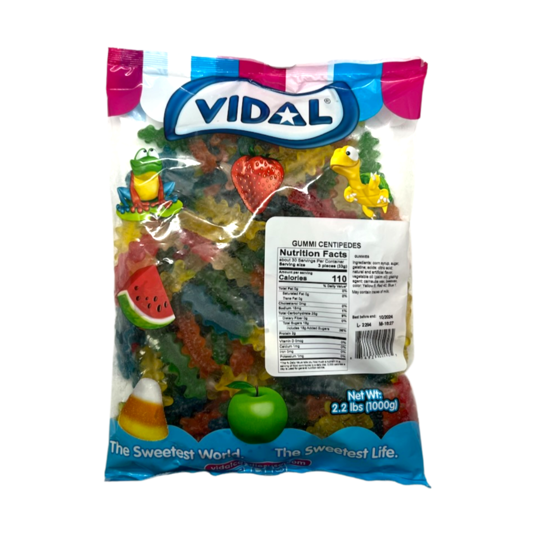 Vidal Gummi Centipedes 2.2 lb. Bulk Bag - For fresh candy and great service, visit www.allcitycandy.com
