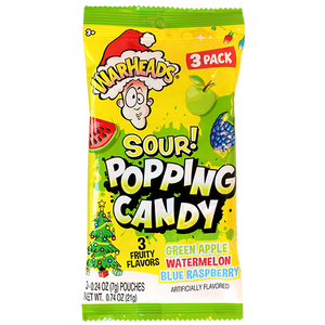 Warheads Sour Popping Candy 3 Flavor Pack 0.74 oz. Bag - Visit www.allcitycandy.com for great candy, service and delicious treats