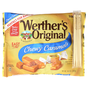 Werther's Original Fall Baking Chewy Caramels with Sticks 10.8 oz. Bag - For fresh candy and great service, visit www.allcitycandy.com